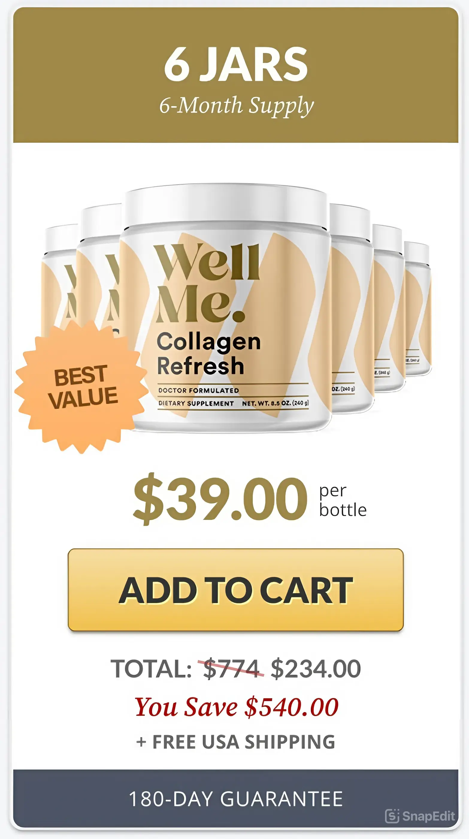 Collagen refresh 6 bottle price